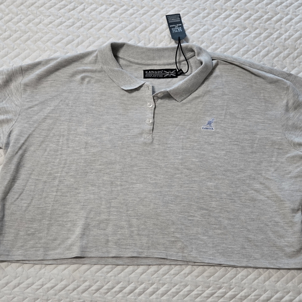 Kangol Gray Crop Polo Shirt for Women